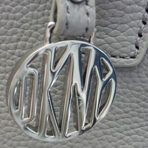 DKNY Leather Gray Tote with Minimalist Design
